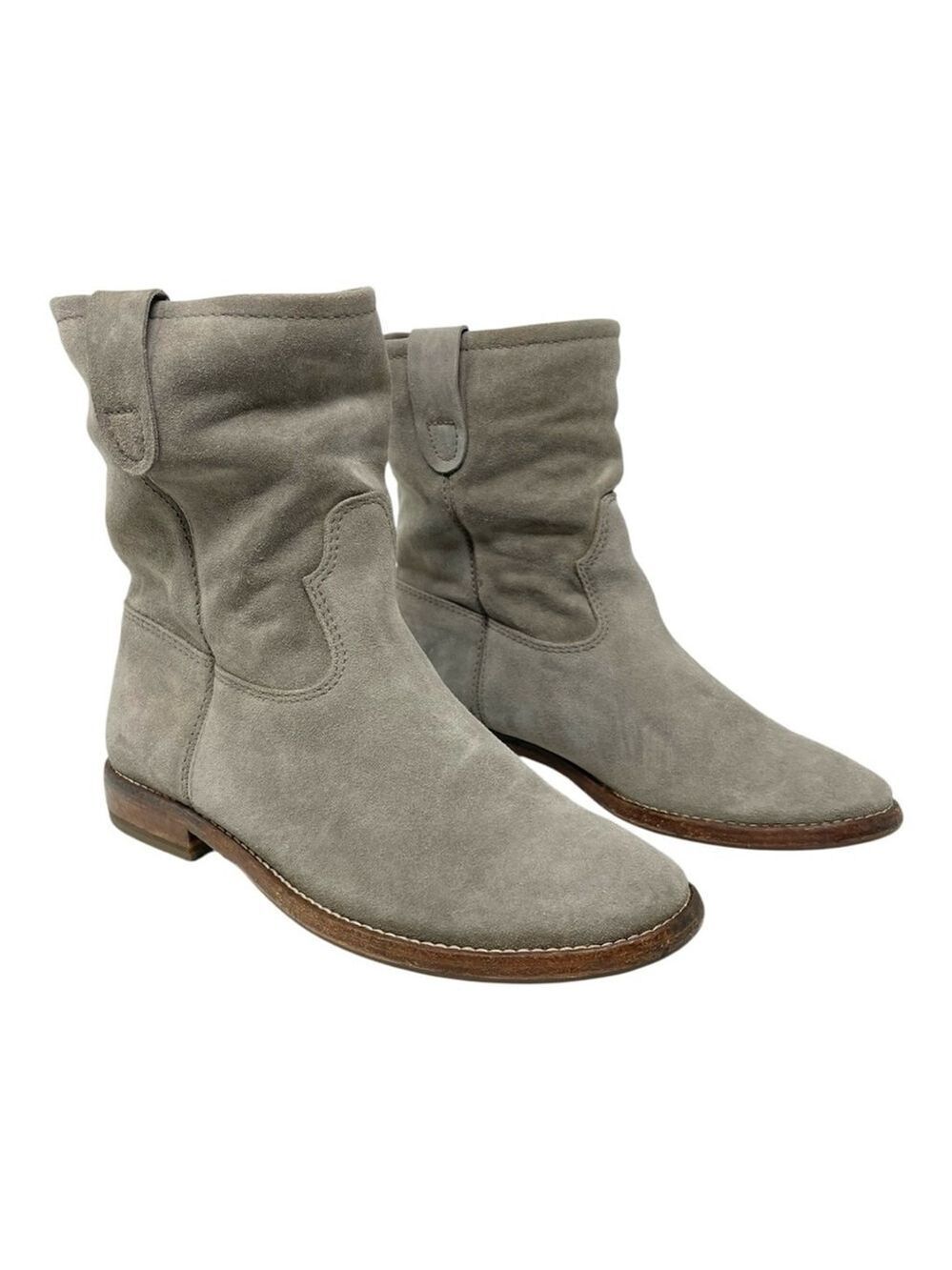 * Isabel Marant Etoile Crisi Slouchy Western Taupe Suede Boots Size 36 - Picture 2 of 14